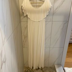 NWOT white pink blush maxi